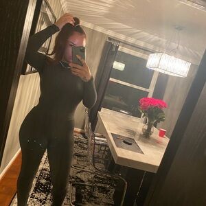 Naked Wardrobe Gray Leggings and Bodysuit Set